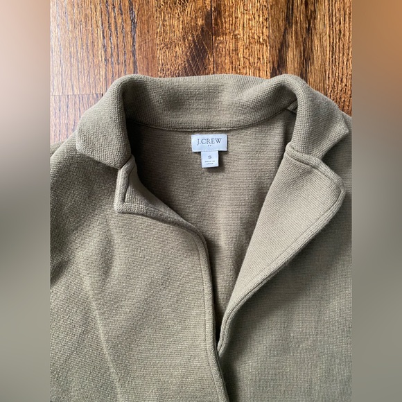 J.Crew- sweater blazer 100% cotton women green button up cardigan lady jacket S - Picture 8 of 16